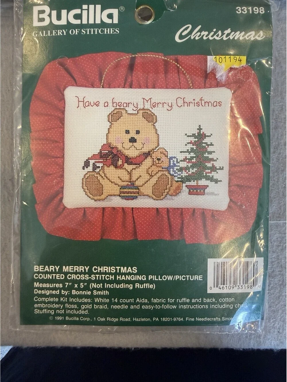 Vtg 1981 Bucilla Counted Cross Stitch Hanging Pillow/Picture Set Of 3 New